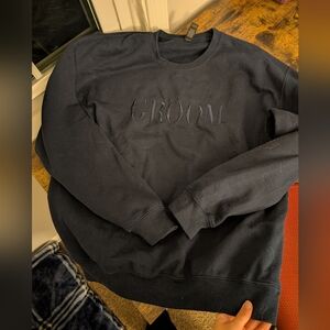 Navy Blue Large Groom Statement Sweatshirt